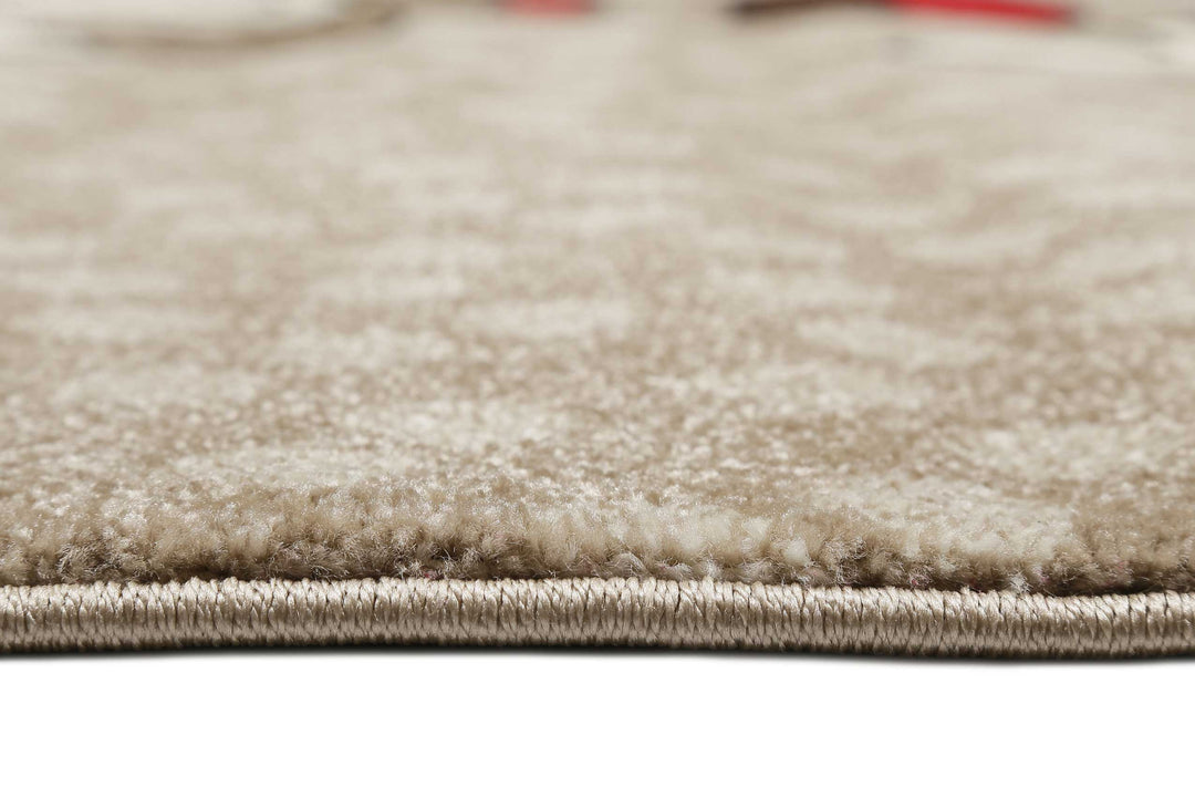 Rainbow Rabbit Teppich beige Kurzflor rechteckig