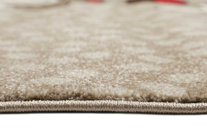 Rainbow Rabbit Teppich beige Kurzflor rechteckig