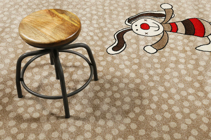 Rainbow Rabbit Teppich beige Kurzflor rechteckig