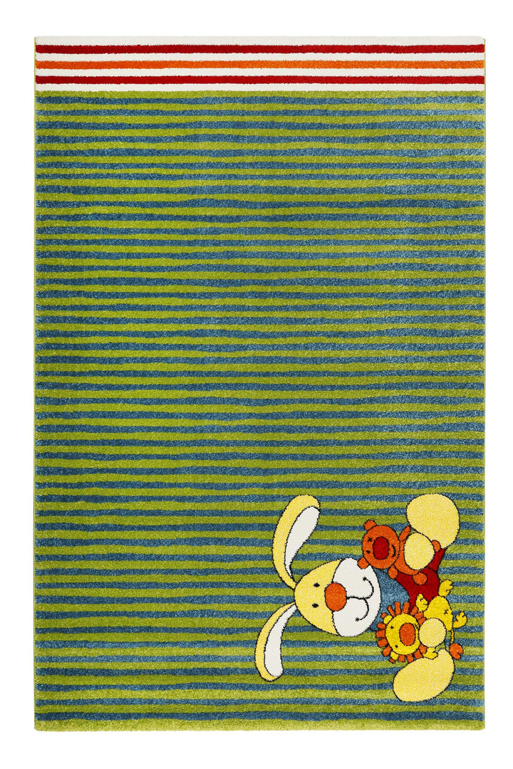 Semmel Bunny Teppich grün Kurzflor rechteckig