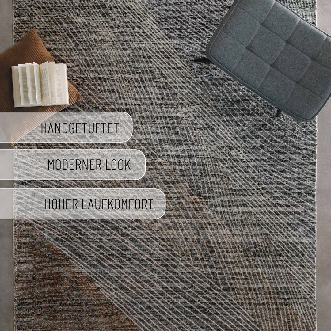 Kurzflorteppich Multi aus Viskose & Schurwolle "Skai" WECONhome