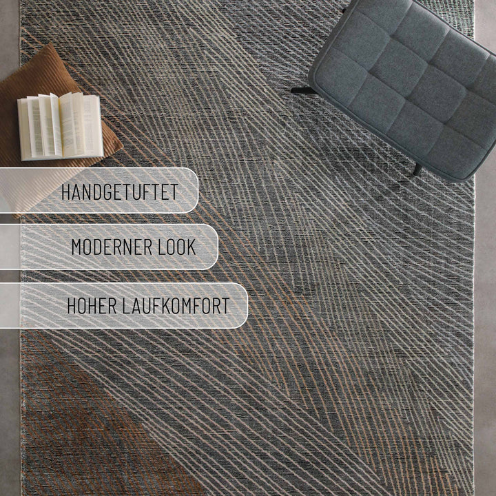 Kurzflorteppich Multi aus Viskose & Schurwolle "Skai" WECONhome