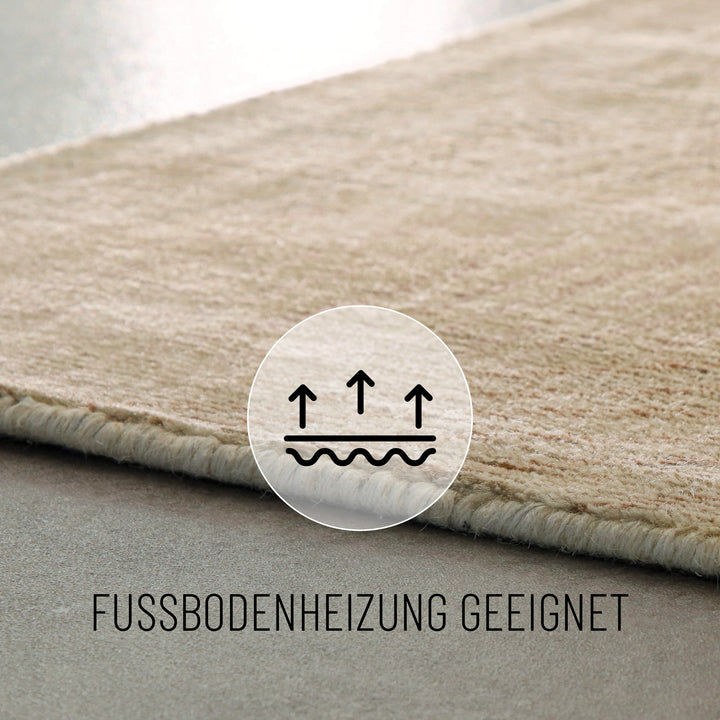 Kurzflorteppich Beige aus Viskose & Schurwolle "Skai" WECONhome