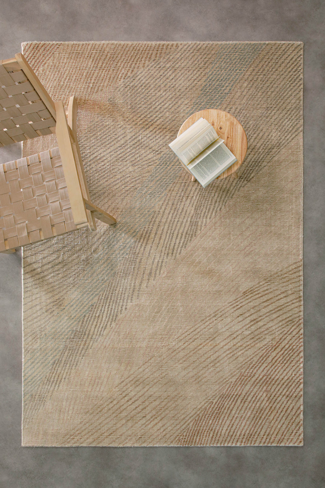 Kurzflorteppich Beige aus Viskose & Schurwolle "Skai" WECONhome