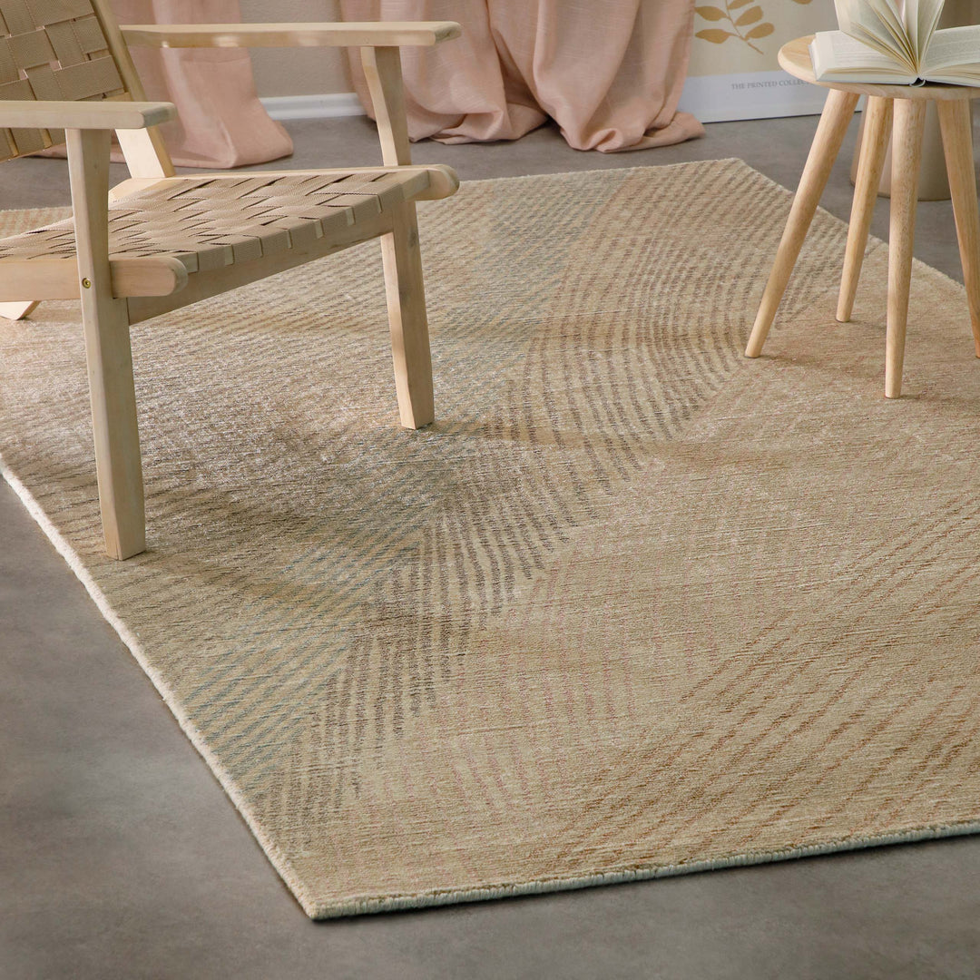 Kurzflorteppich Beige aus Viskose & Schurwolle "Skai" WECONhome