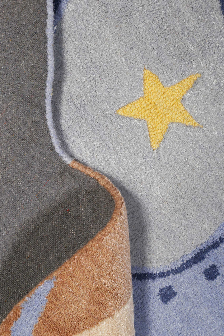 Anton Teppich blau Kurzflor rechteckig