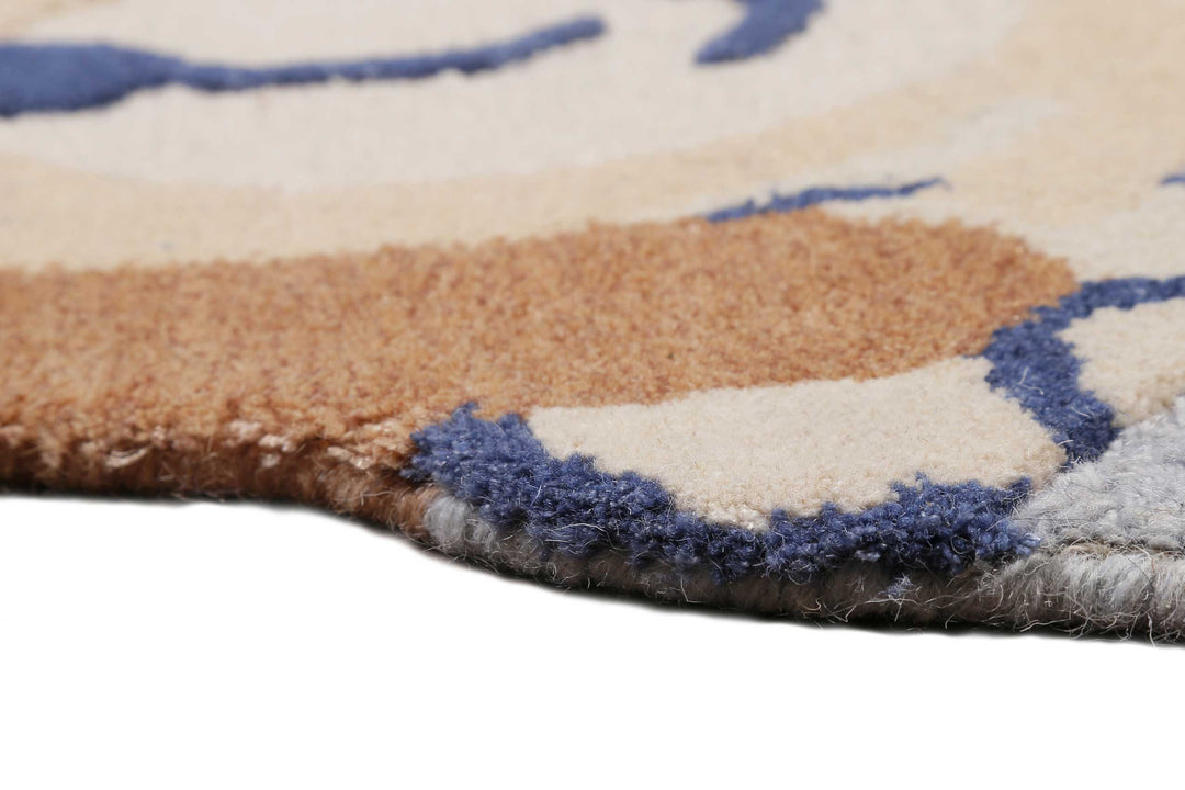 Anton Teppich blau Kurzflor rechteckig