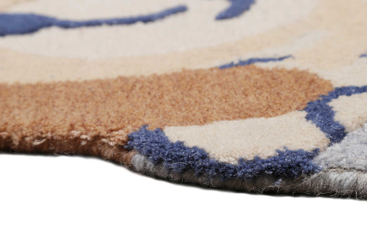 Anton Teppich blau Kurzflor rechteckig