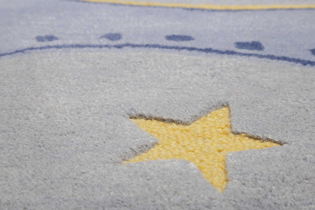 Anton Teppich blau Kurzflor rechteckig