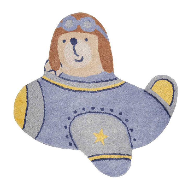 Anton Teppich blau Kurzflor rechteckig