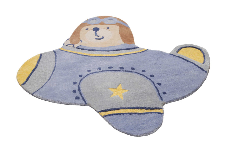 Anton Teppich blau Kurzflor rechteckig