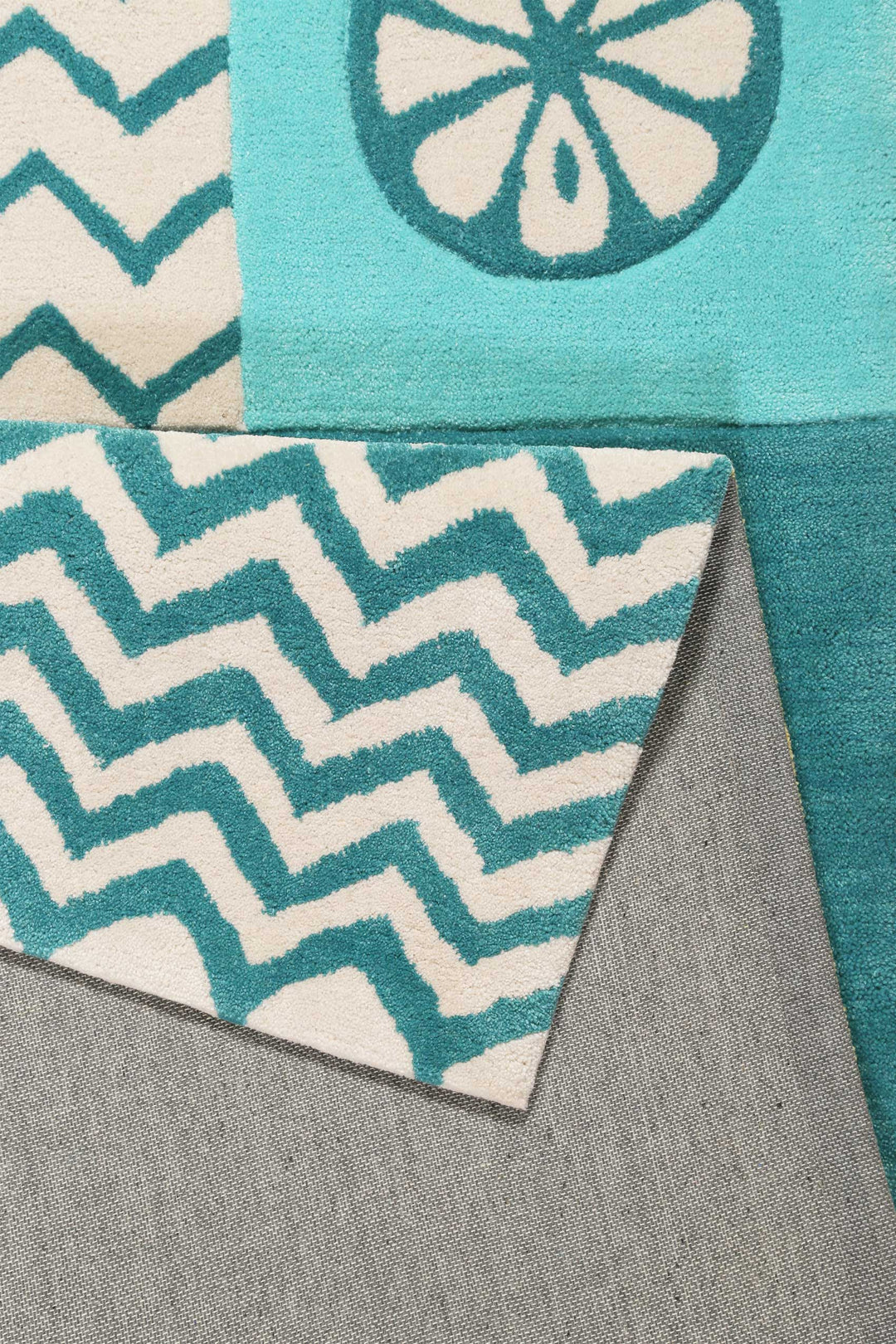 Fruity Flamingo Teppich petrol Kurzflor rechteckig