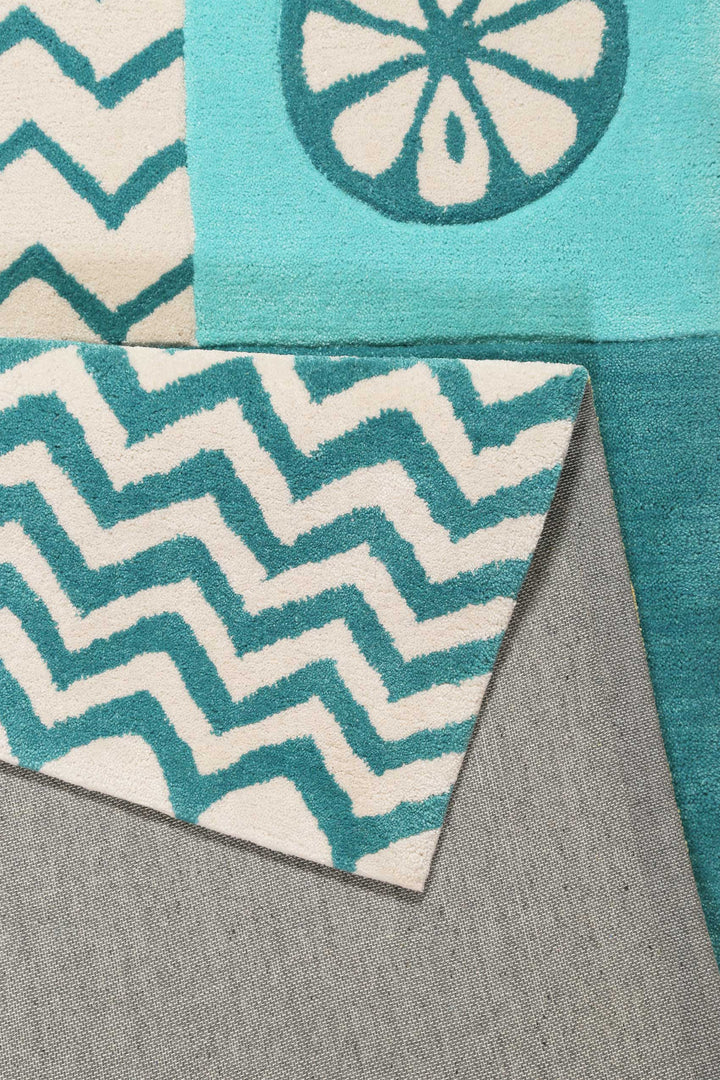 Fruity Flamingo Teppich petrol Kurzflor rechteckig