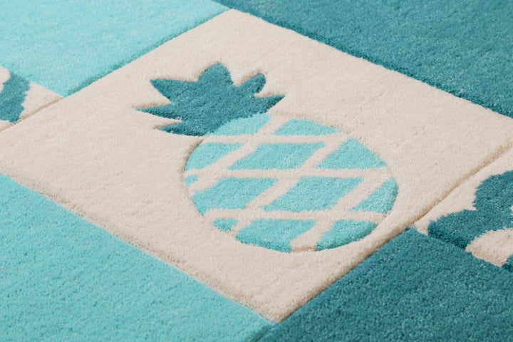 Fruity Flamingo Teppich petrol Kurzflor rechteckig