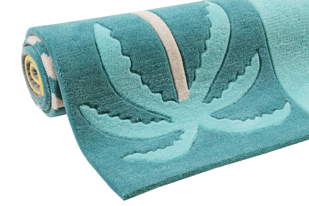 Fruity Flamingo Teppich petrol Kurzflor rechteckig