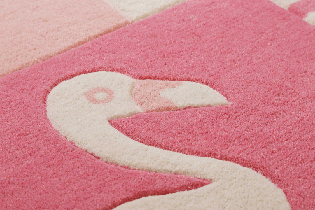 Fruity Flamingo Teppich pink Kurzflor rechteckig