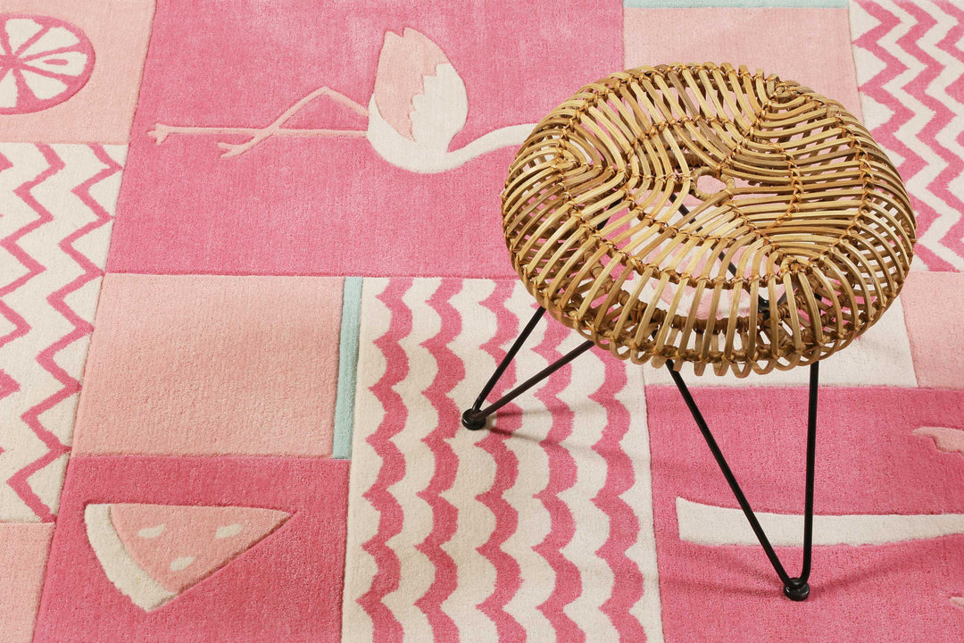 Fruity Flamingo Teppich pink Kurzflor rechteckig