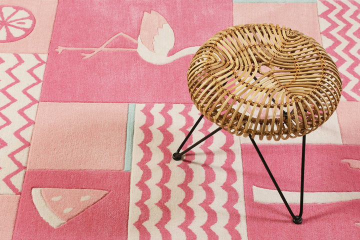 Fruity Flamingo Teppich pink Kurzflor rechteckig