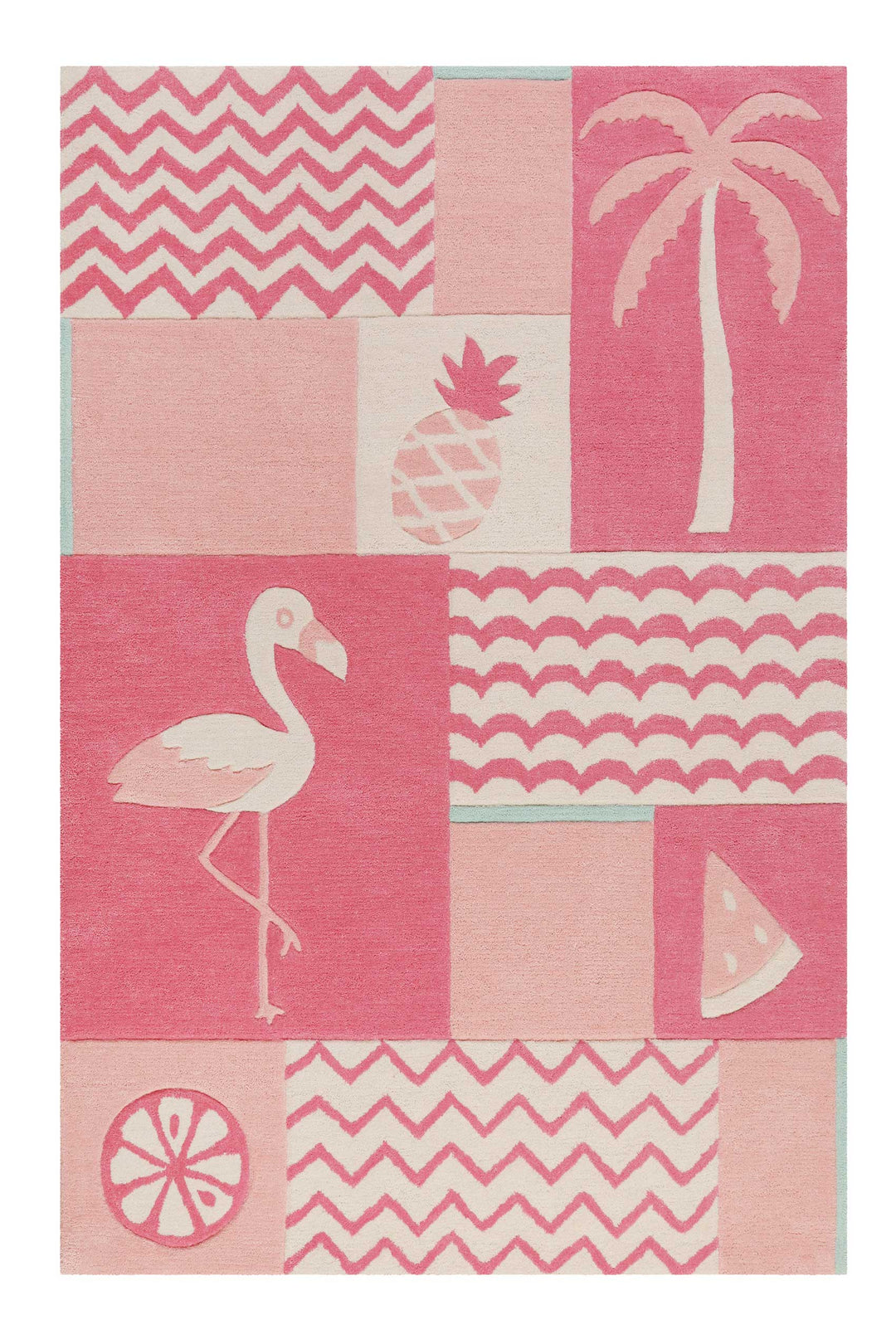 Fruity Flamingo Teppich pink Kurzflor rechteckig