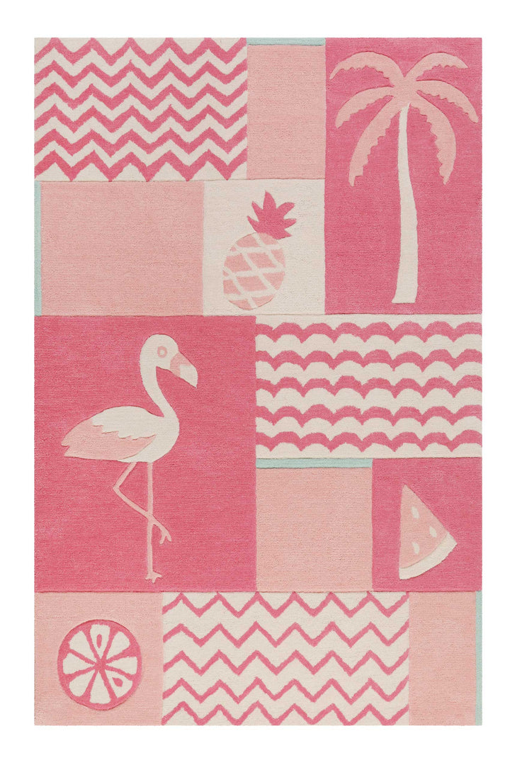Fruity Flamingo Teppich pink Kurzflor rechteckig