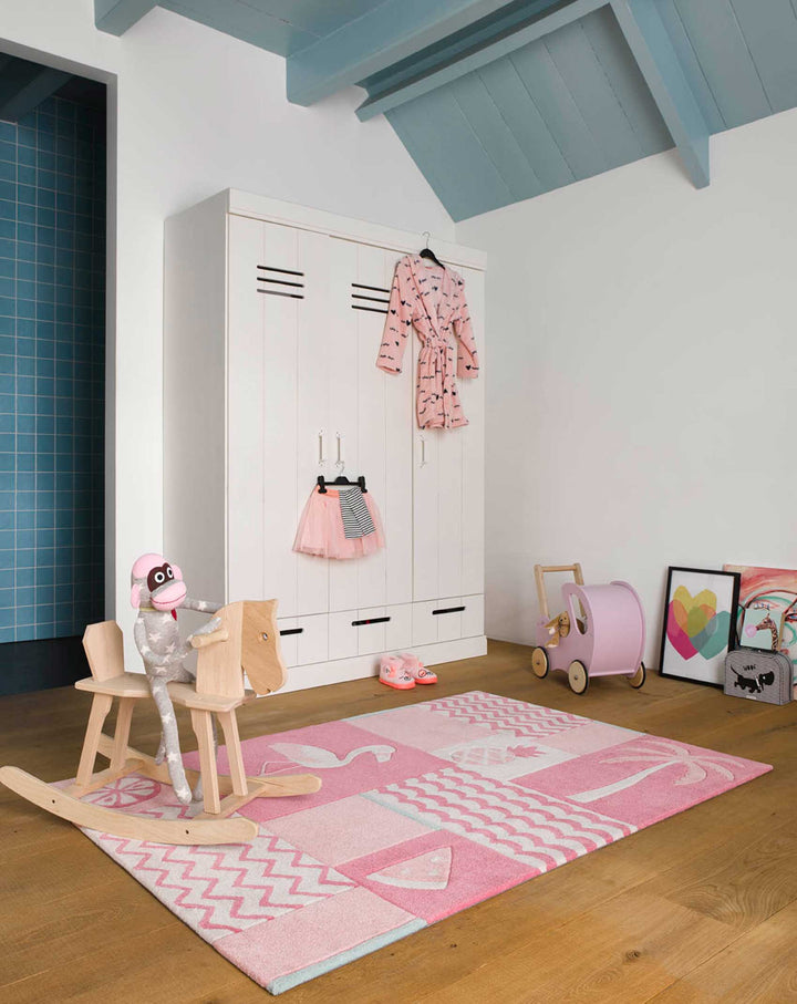 Fruity Flamingo Teppich pink Kurzflor rechteckig