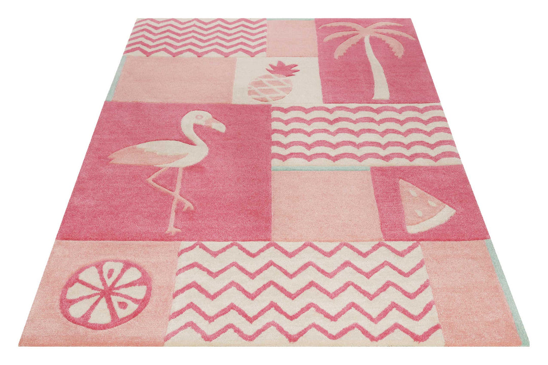 Fruity Flamingo Teppich pink Kurzflor rechteckig