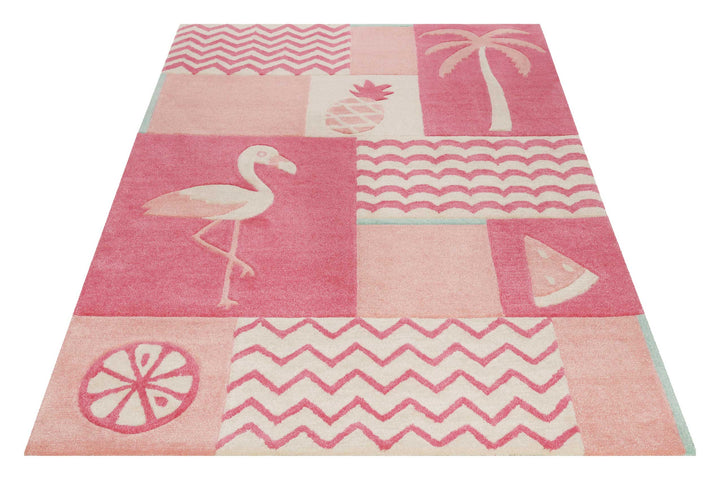 Fruity Flamingo Teppich pink Kurzflor rechteckig