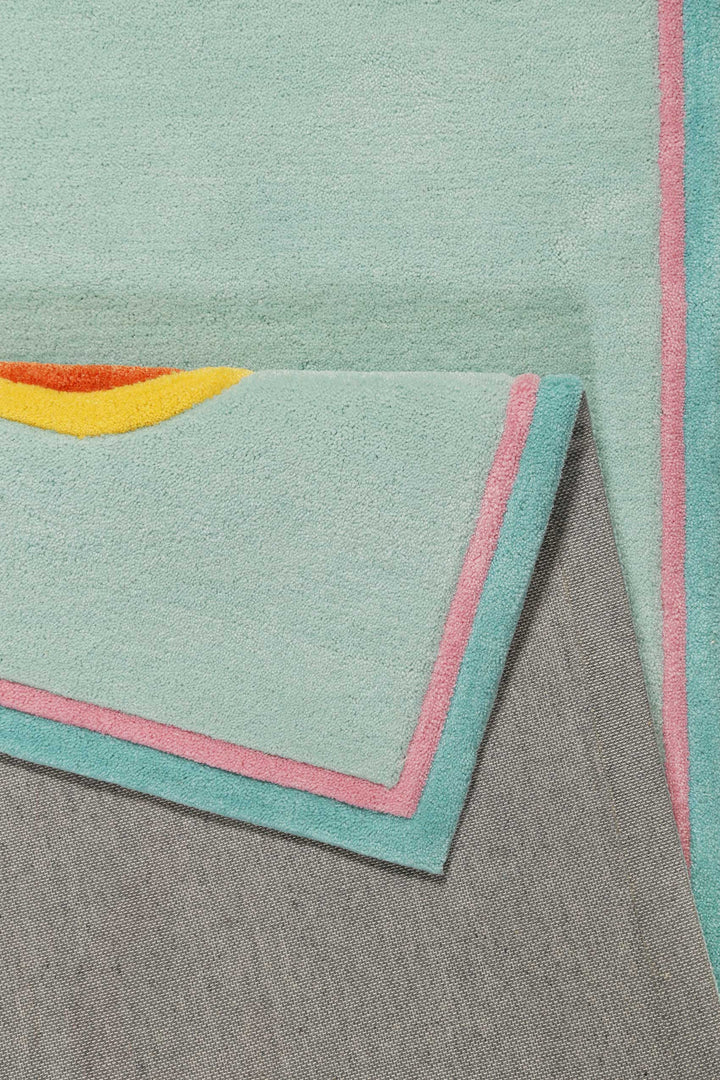 Happy me! Teppich hellblau Kurzflor rechteckig