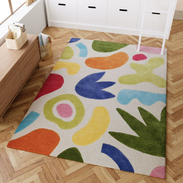 Kimi Teppich creme beige Kurzflor rechteckig