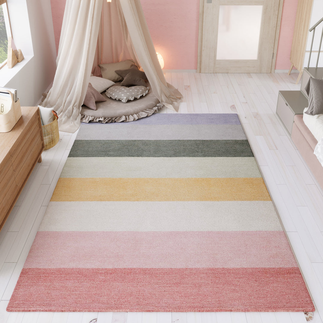 Lio Teppich pastell bunt Kurzflor rechteckig