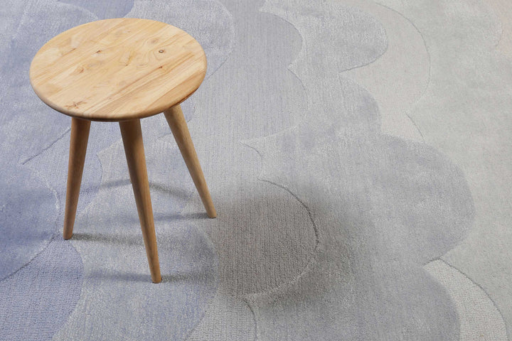 Mika Teppich blau Kurzflor rechteckig