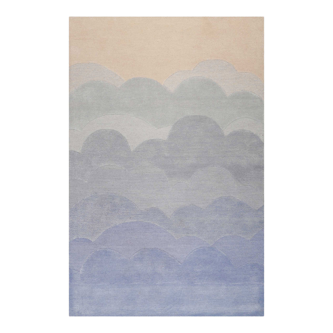 Mika Teppich blau Kurzflor rechteckig