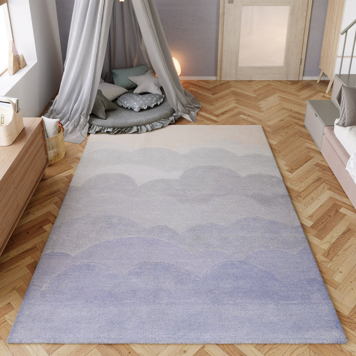 Mika Teppich blau Kurzflor rechteckig