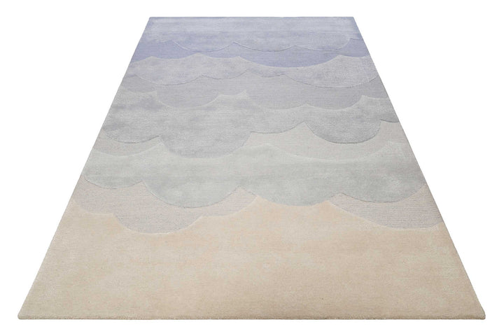 Mika Teppich blau Kurzflor rechteckig