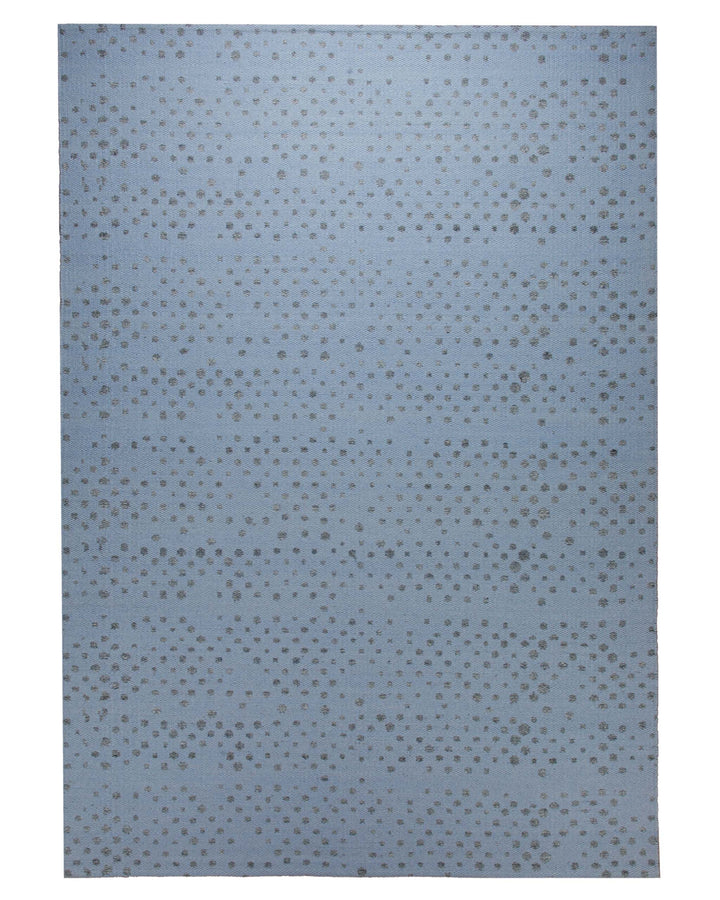 Spring Jacquard Teppich Baumwolle Punktstruktur hellblau 160x230 cm – Komplettansicht des Teppichs freigestellt