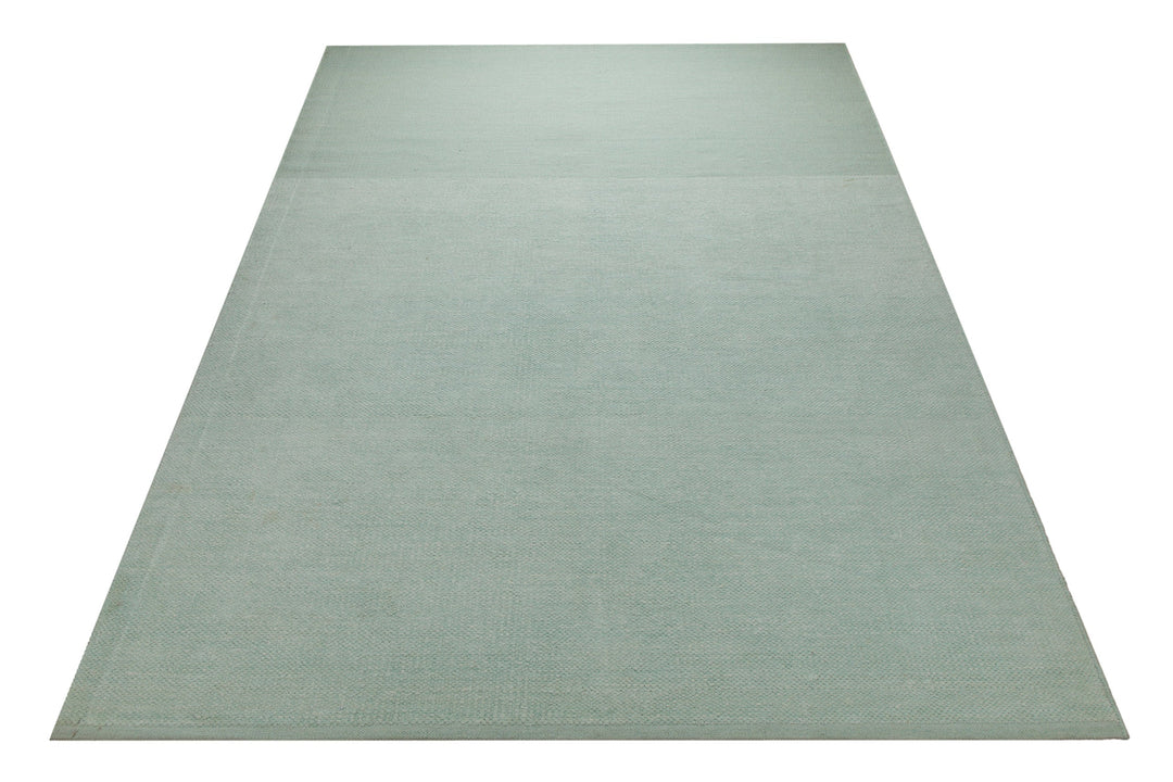 Spring Handwebteppich Chenille uni mint 160x230 cm – im Wohnambiente arrangiert