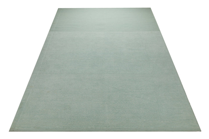 Spring Handwebteppich Chenille uni mint 160x230 cm – im Wohnambiente arrangiert