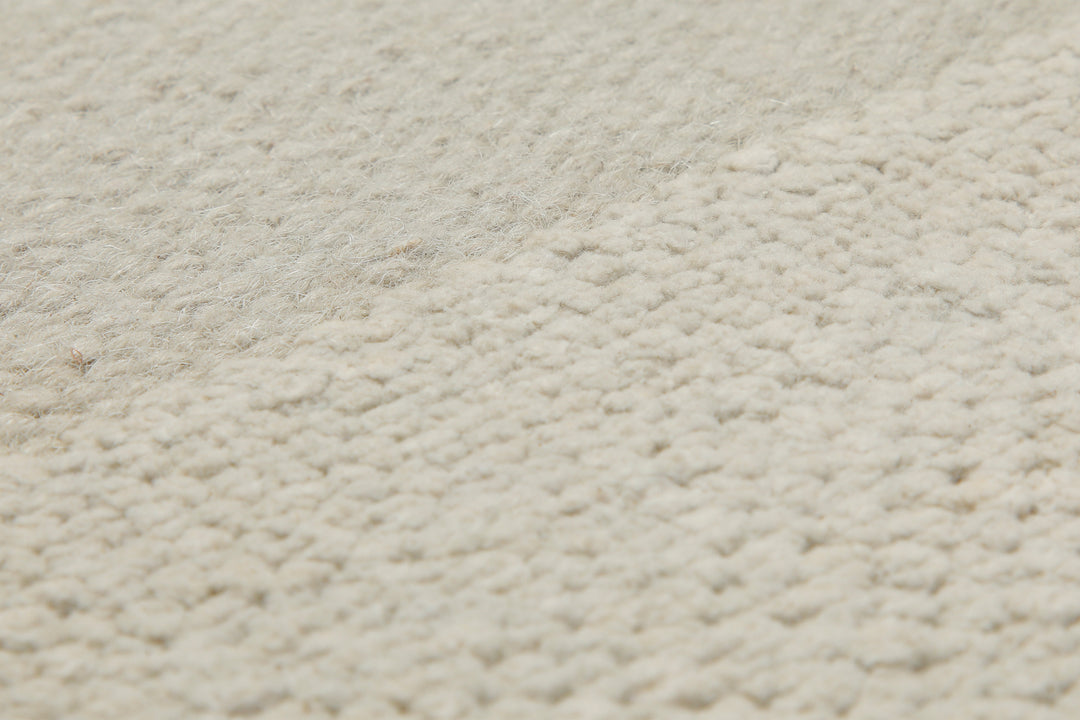 160x230 Teppich Wohnzimmer Weiches Naturweiß – Schlichter Wollteppich mit gewalkter Oberfläche