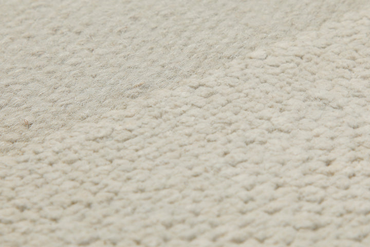 160x230 Teppich Wohnzimmer Weiches Naturweiß – Schlichter Wollteppich mit gewalkter Oberfläche