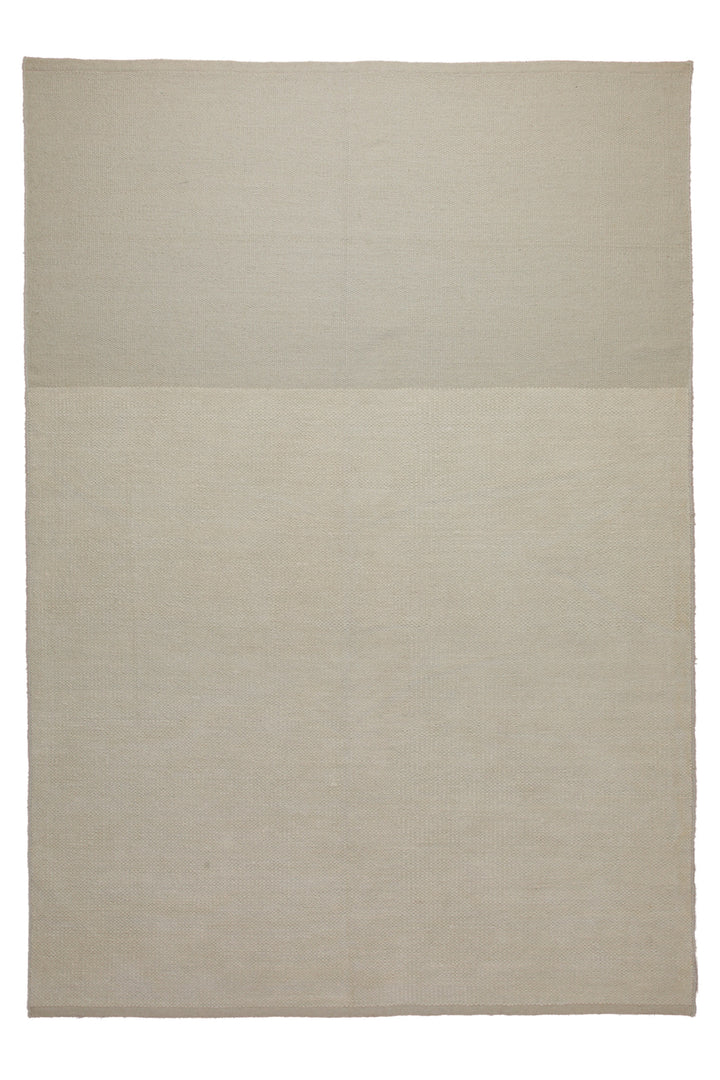 160x230 Teppich Wohnzimmer Weiches Naturweiß – Schlichter Wollteppich mit gewalkter Oberfläche
