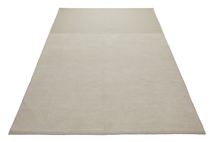 160x230 Teppich Wohnzimmer Weiches Naturweiß – Schlichter Wollteppich mit gewalkter Oberfläche