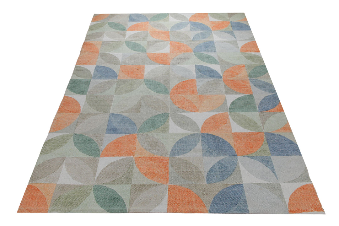 Spring Jacquard Print Teppich Baumwolle Kreisraster bunt 160x230 cm – im Wohnraum in Szene gesetzt
