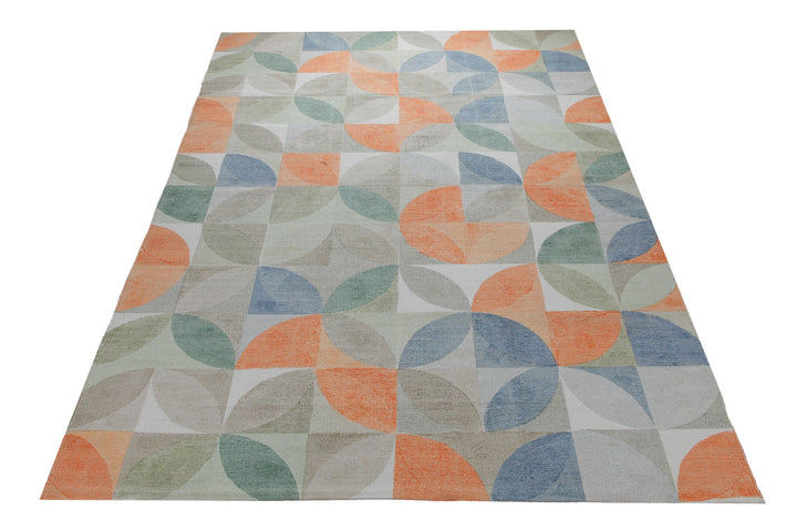 Spring Jacquard Print Teppich Baumwolle Kreisraster bunt 160x230 cm – im Wohnraum in Szene gesetzt