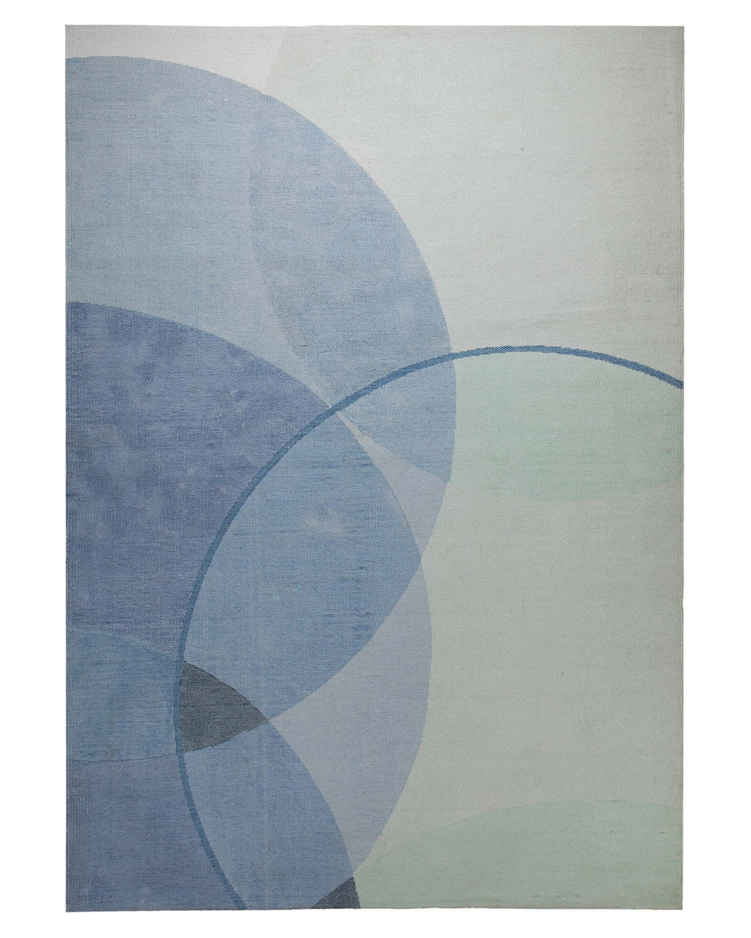 Spring Jacquard Teppich Baumwolle Kreise blau mint 160x230 cm – Gesamtansicht freigestellt
