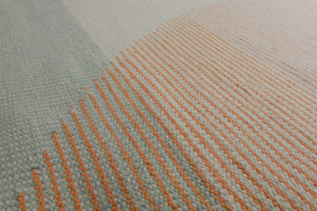 160x230 Teppich Wohnzimmer Sanfte Geometrie – Skandi-Handwebteppich mit Pastellakzent