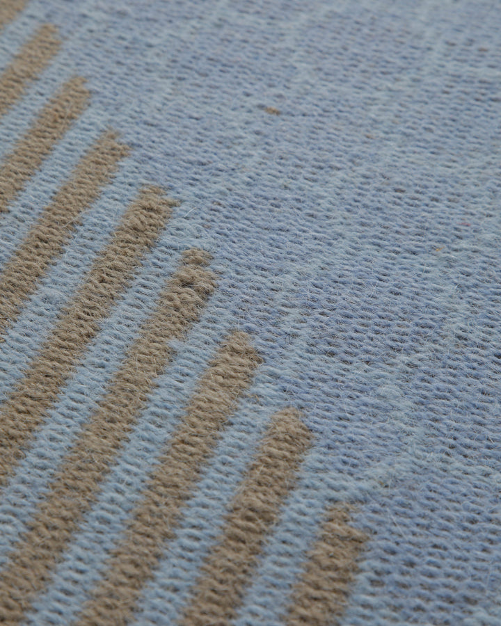 Summer Jacquard Print Teppich Baumwolle Nadelstreifen hellblau 160x230 cm – Nahaufnahme der Farbgebung