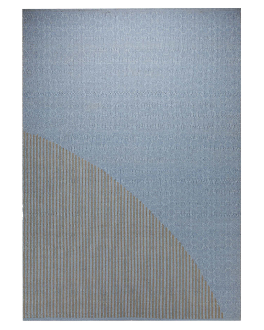 Summer Jacquard Print Teppich Baumwolle Nadelstreifen hellblau 160x230 cm – Freigestellte Ansicht von oben
