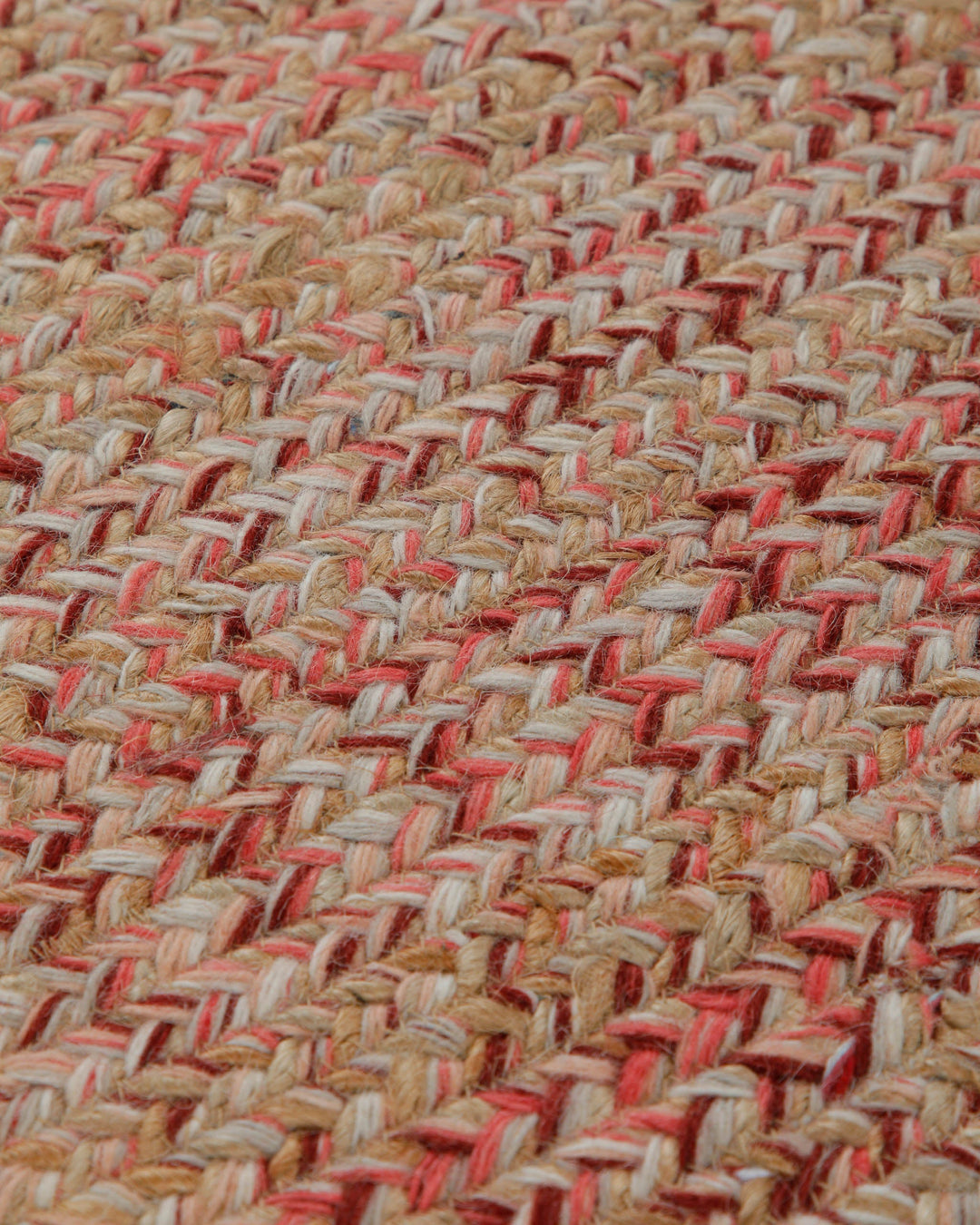 Summer Handwebteppich Wolle meliert rosé natur 160x230 cm – Nahaufnahme von Struktur und Textur