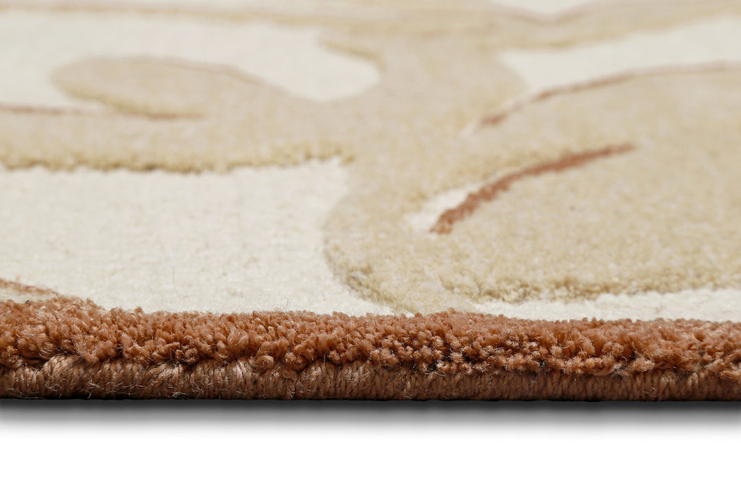 Kurzflor Teppich aus Schurwolle Beige Multi "Summers Peak" WECONhome