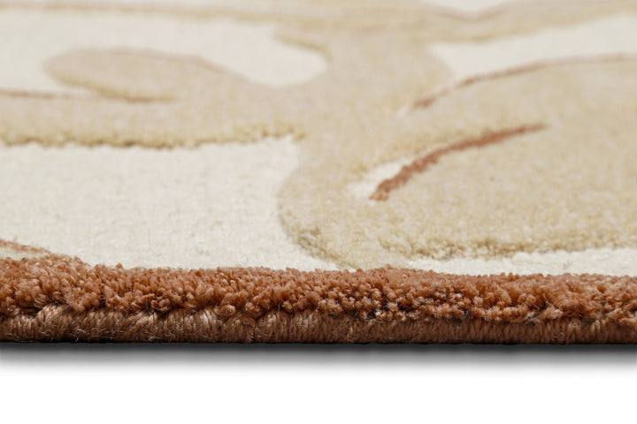 Kurzflor Teppich aus Schurwolle Beige Multi "Summers Peak" WECONhome